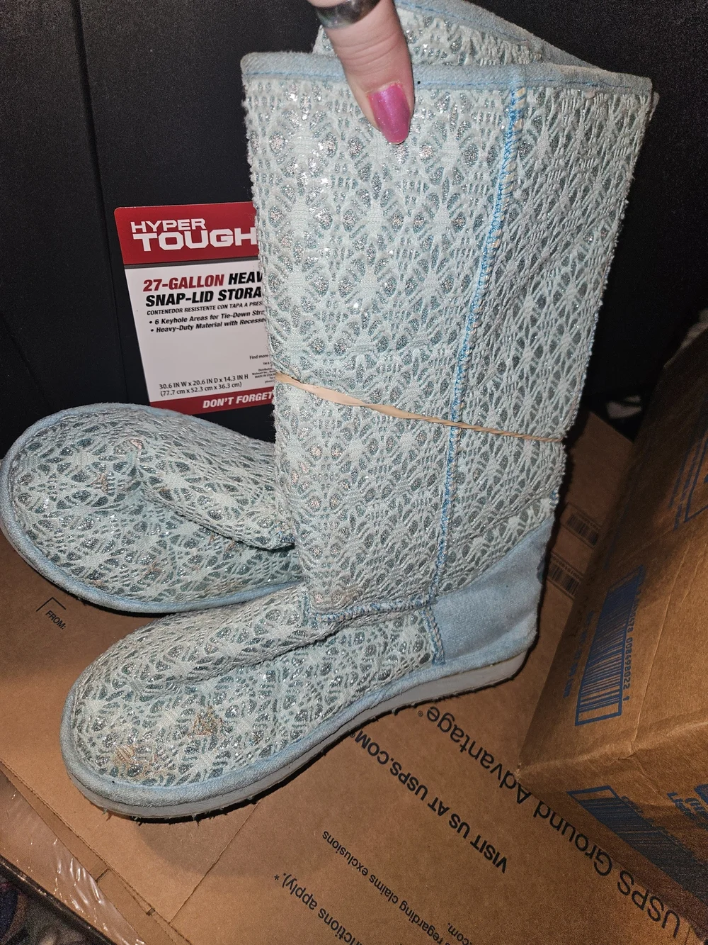 Hype Light Blue Lace-Up Style Winter Boots